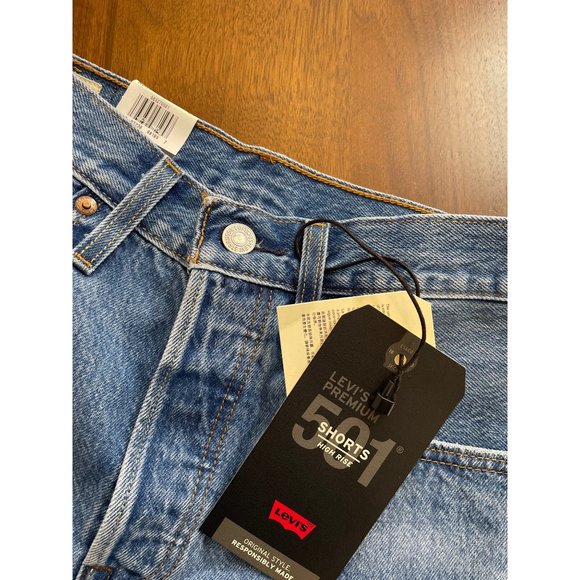 NWT LEVI'S 501 Original Short Jeans in Athens Mid Short Size 27 - Picture 9 of 11
